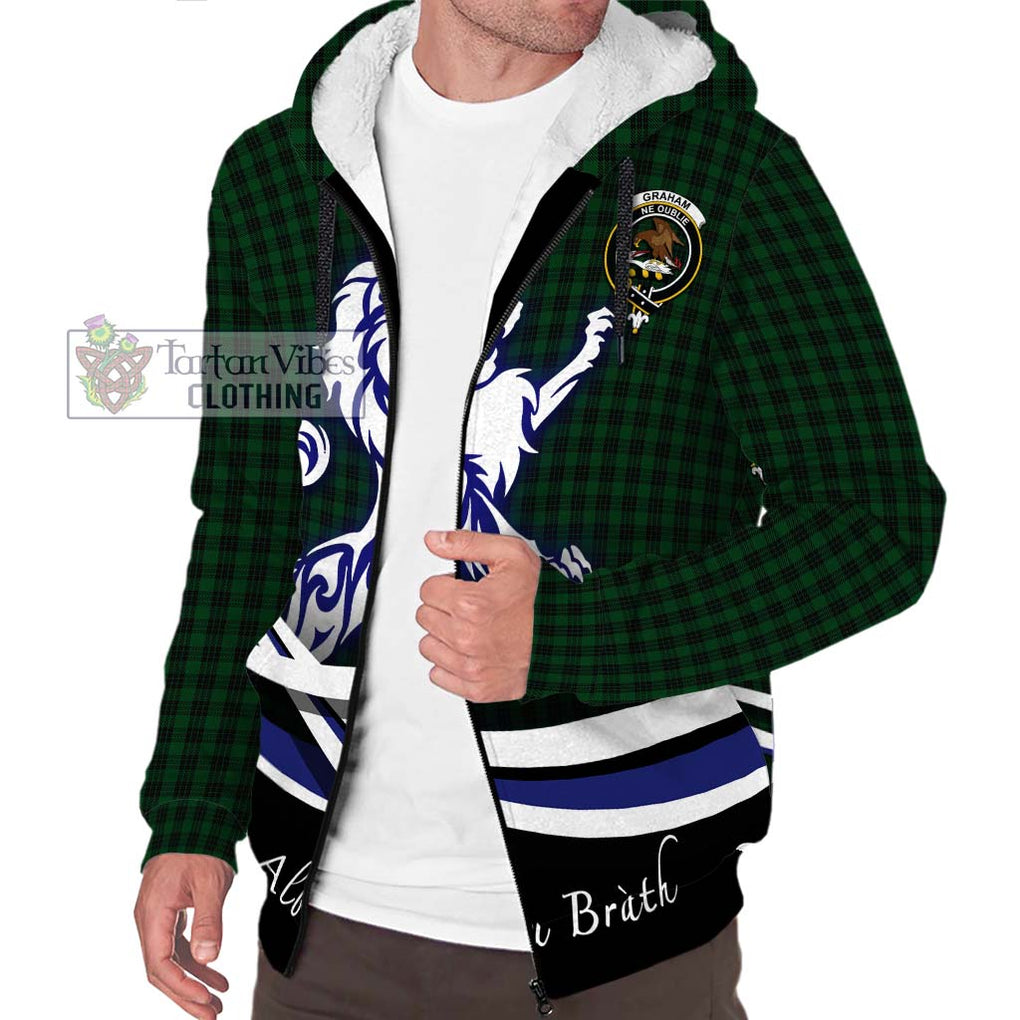 Graham Tartan Sherpa Hoodie with Alba Gu Brath Regal Lion Emblem Unisex S - Tartanvibesclothing Shop