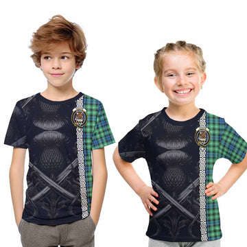 Graham Tartan Kid T-Shirt with Family Crest Cross Sword Thistle Celtic Vibes