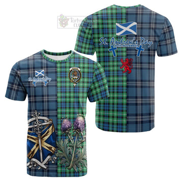 Graham Tartan Cotton T-shirt Happy St. Andrew's Day Half Tartan Style