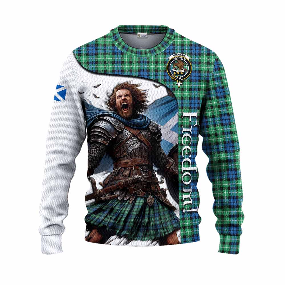 Tartan Vibes Clothing Graham Crest Tartan Knitted Sweater Inspired by the Freedom of Scottish Warrior