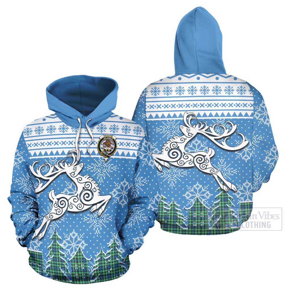 Tartan Vibes Clothing Graham Clan Christmas Hoodie Celtic Reindeer Style