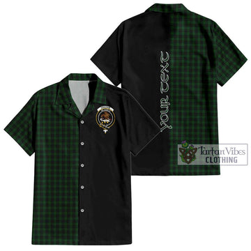 Graham Tartan Short Sleeve Button Shirt with Family Crest and Half Of Me Style