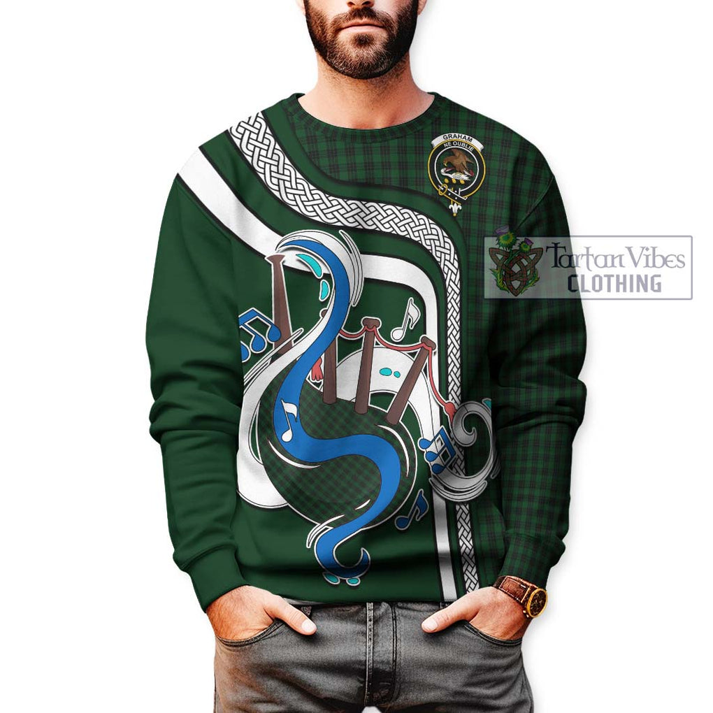 Tartan Vibes Clothing Graham Tartan Sweatshirt with Epic Bagpipe Style