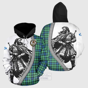 Graham Tartan Clan Crest Hoodie with Highlander Warrior Celtic Style