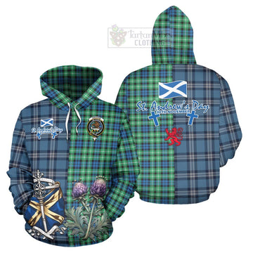 Graham Tartan Hoodie Happy St. Andrew's Day Half Tartan Style