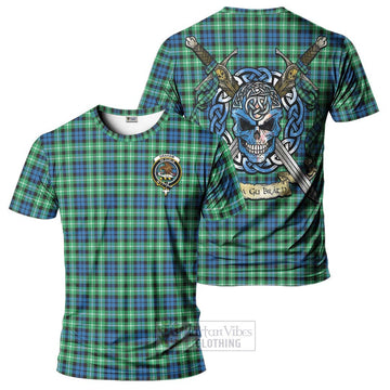 Graham Tartan T-Shirt with Family Crest Celtic Skull Style