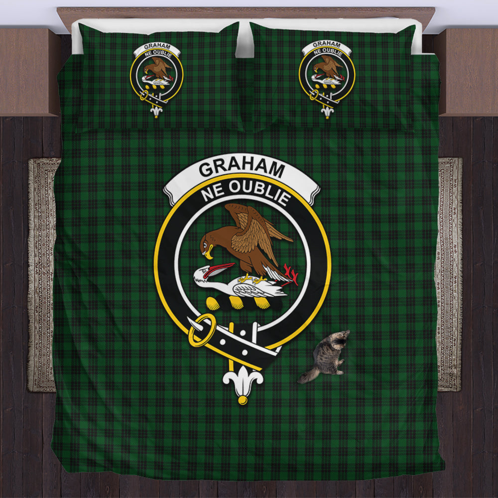 Graham Tartan Bedding Set with Family Crest US Bedding Set - Tartan Vibes Clothing