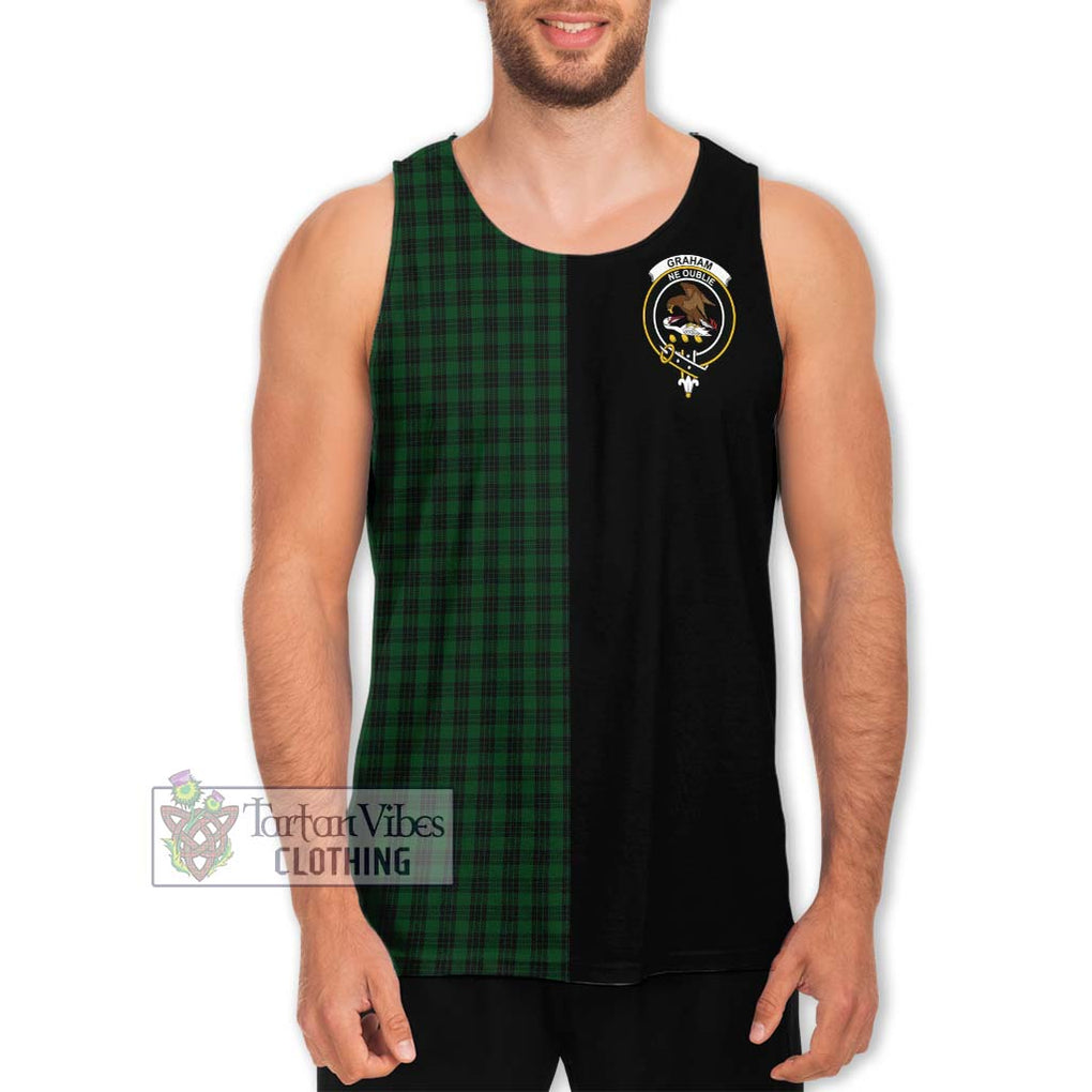 Graham Tartan Men's Tank Top with Family Crest and Half Of Me Style Men - Tartanvibesclothing Shop