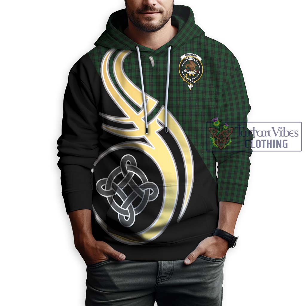 Graham Tartan Hoodie with Family Crest and Celtic Symbol Style Zip Hoodie - Tartan Vibes Clothing