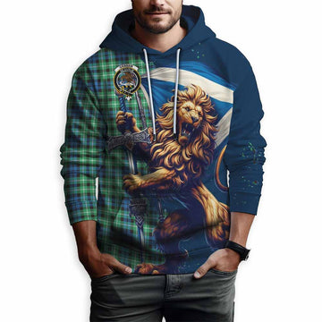 Graham Tartan Family Crest Hoodie with Scottish Majestic Lion