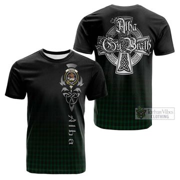 Graham Tartan Cotton T-shirt Featuring Alba Gu Brath Family Crest Celtic Inspired