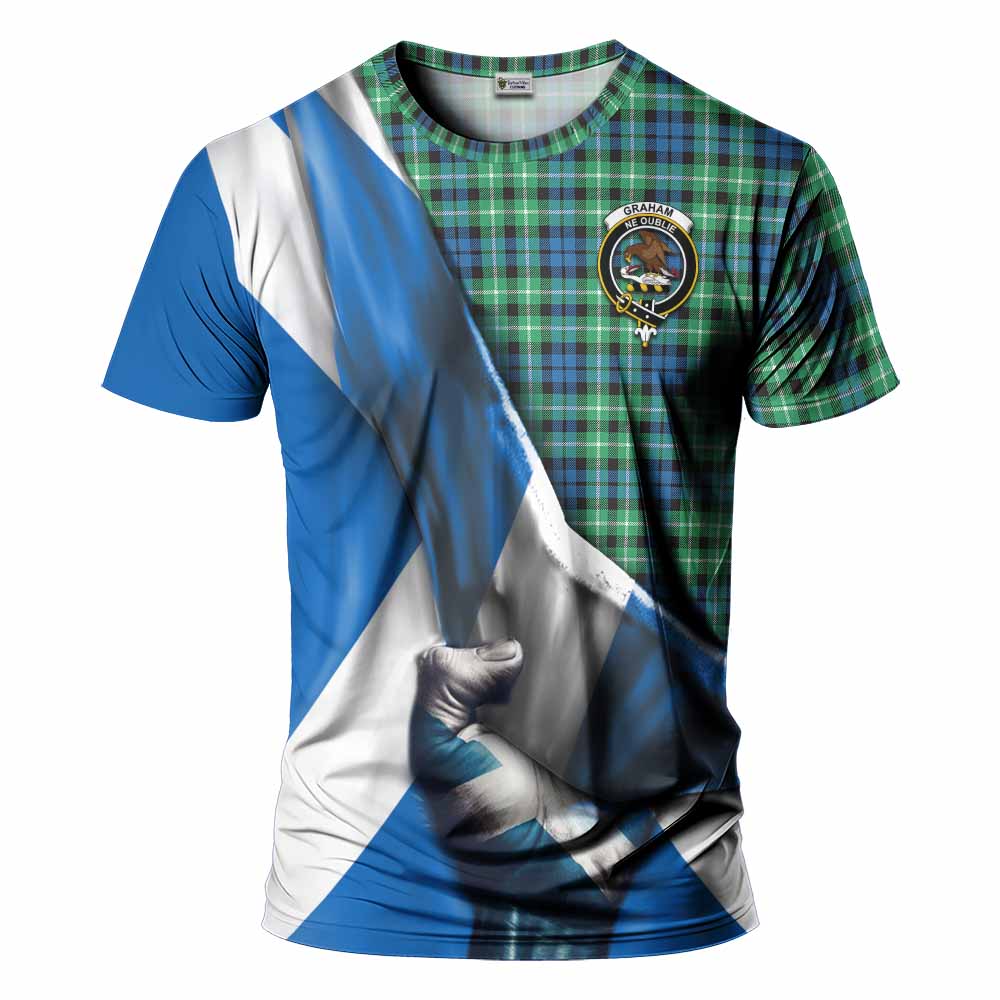 Tartan Vibes Clothing Graham Tartan T-Shirt with Family Crest Scotland Patriotic Style