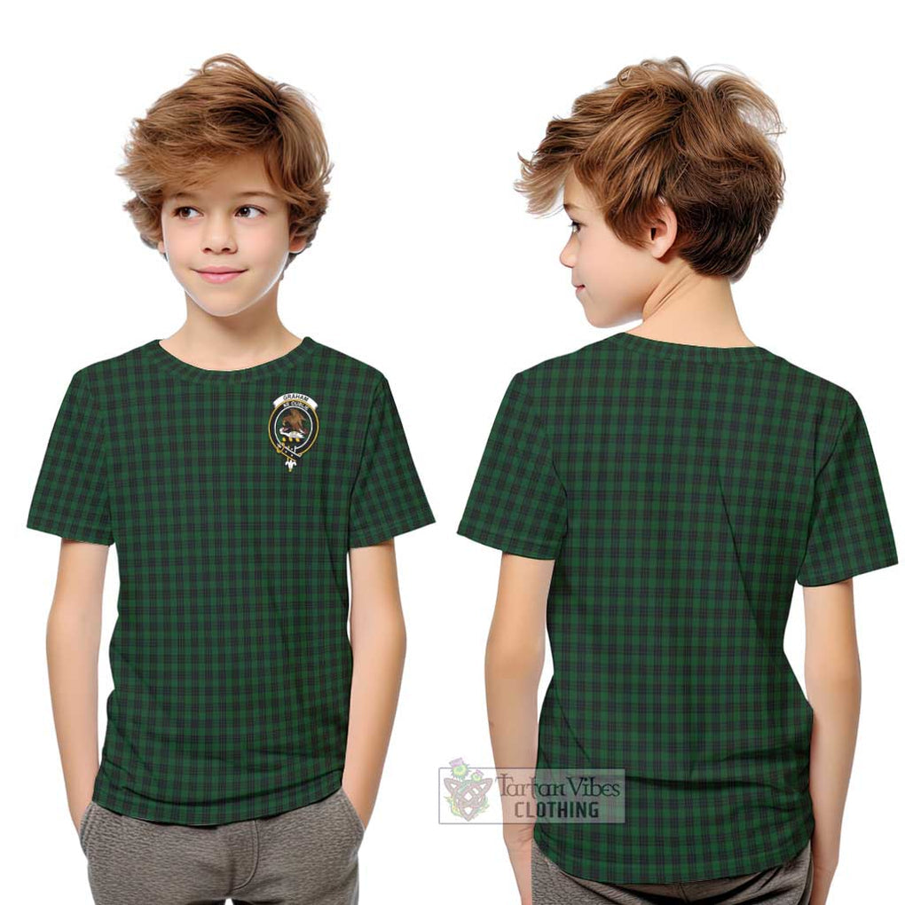 Graham Tartan Kid T-Shirt with Family Crest Youth XL Size14 - Tartanvibesclothing Shop