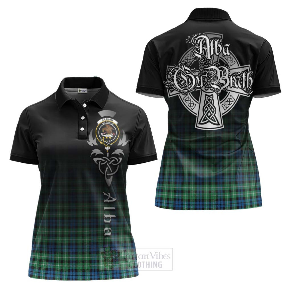 Tartan Vibes Clothing Graham Tartan Women's Polo Shirt Featuring Alba Gu Brath Family Crest Celtic Inspired