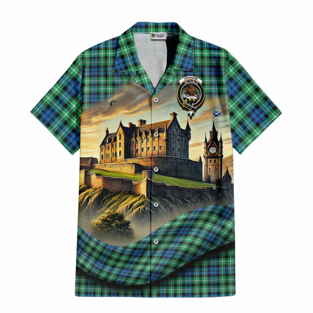 Graham Tartan Family Crest Hawaiian Shirt with Scottish Ancient Castle Style Kid - Tartan Vibes Clothing