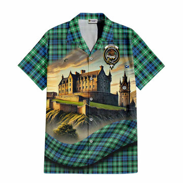 Graham Tartan Family Crest Hawaiian Shirt with Scottish Ancient Castle Style Kid - Tartan Vibes Clothing