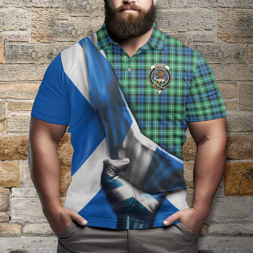 Tartan Vibes Clothing Graham Tartan Polo Shirt with Family Crest Scotland Patriotic Style