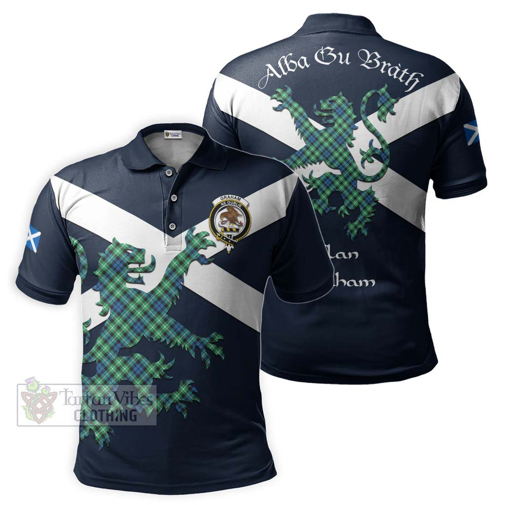 Tartan Vibes Clothing Graham Tartan Lion Rampant Polo Shirt – Proudly Display Your Heritage with Alba Gu Brath and Clan Name