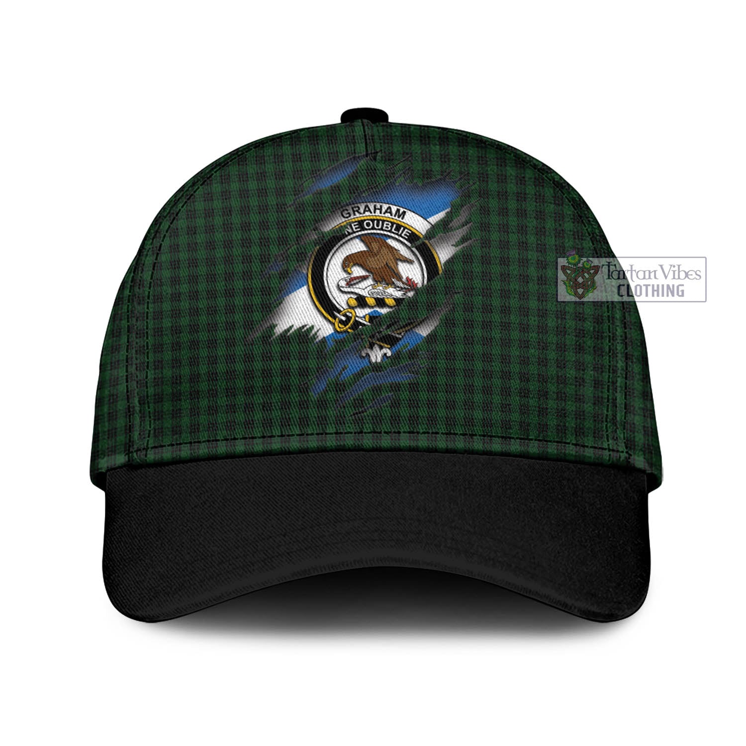 Tartan Vibes Clothing Graham Tartan Classic Cap with Family Crest In Me Style