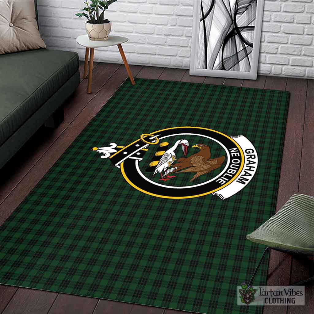 Tartan Vibes Clothing Graham Tartan Area Rug with Family Crest