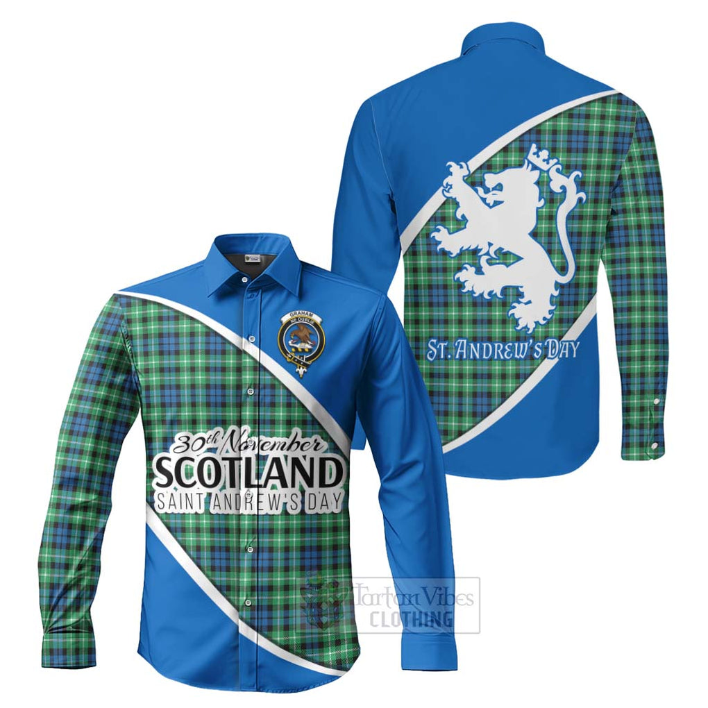 Tartan Vibes Clothing Graham Family Crest Tartan Long Sleeve Button Shirt Celebrate Saint Andrew's Day in Style