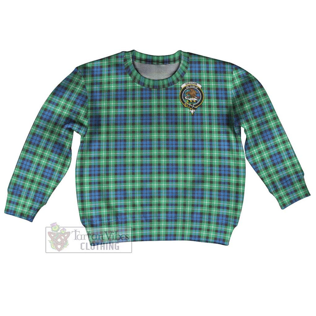 Tartan Vibes Clothing Graham Tartan Kid Ugly Sweater with Family Crest