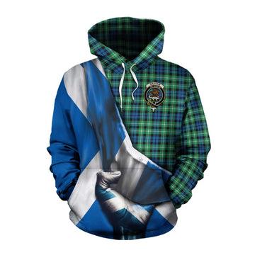 Graham Tartan Cotton Hoodie with Family Crest Scotland Patriotic Style