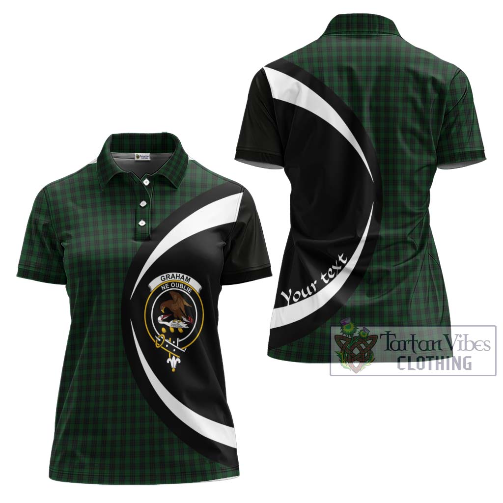 Graham Tartan Women's Polo Shirt with Family Crest Circle Style Women - Tartan Vibes Clothing