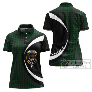 Graham Tartan Women's Polo Shirt with Family Crest Circle Style