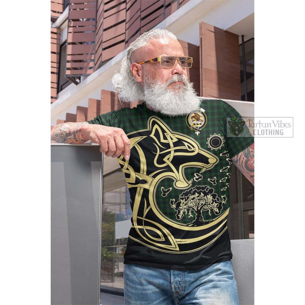 Tartan Vibes Clothing Graham Tartan Cotton T-shirt with Family Crest Celtic Wolf Style