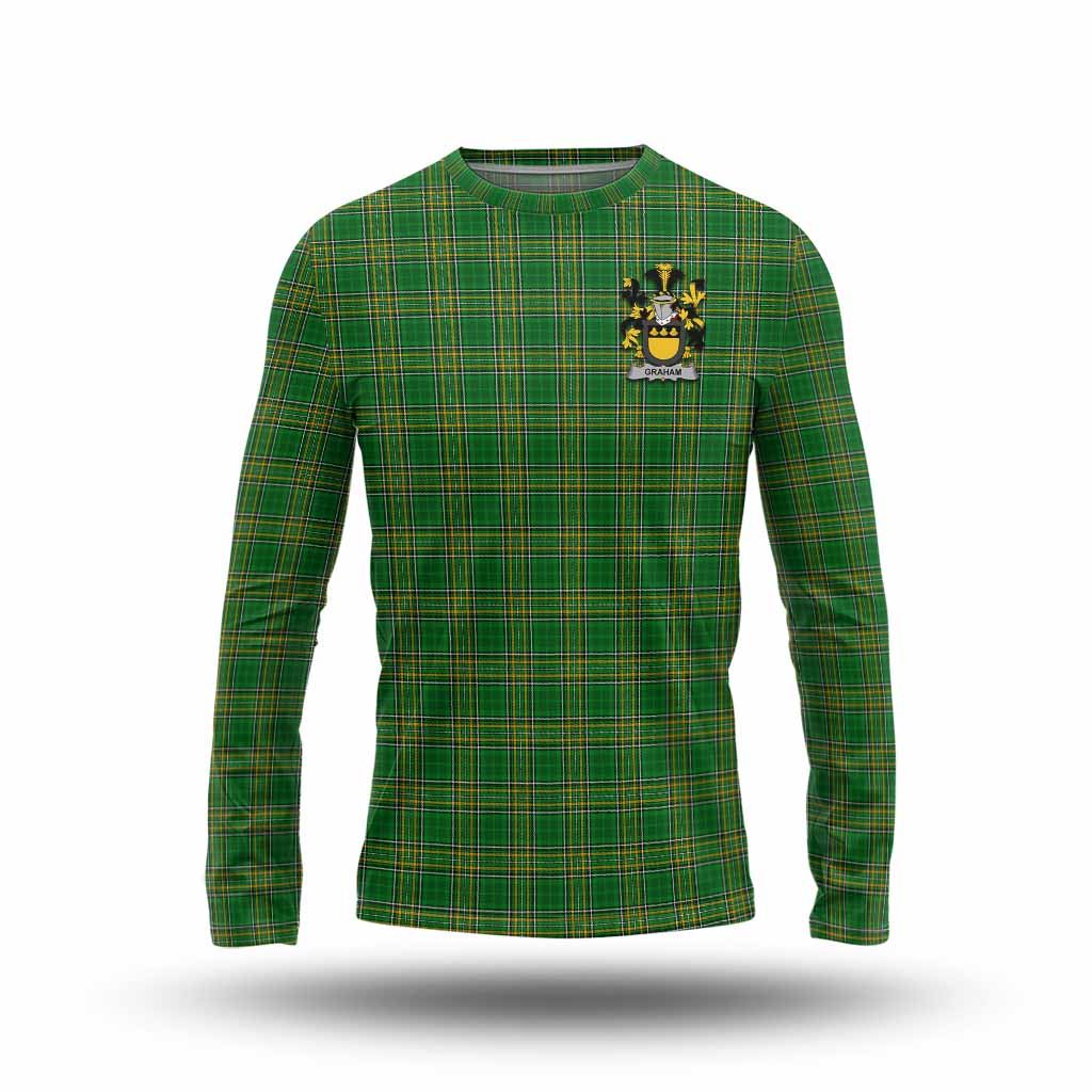 Tartan Vibes Clothing Graham Irish Clan Tartan Long Sleeve T-Shirt with Coat of Arms