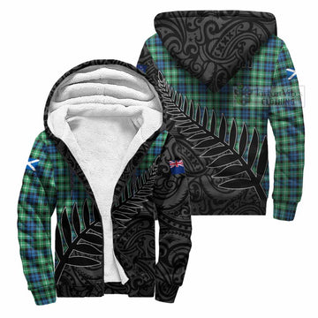 Graham Crest Tartan Sherpa Hoodie with New Zealand Silver Fern Half Style