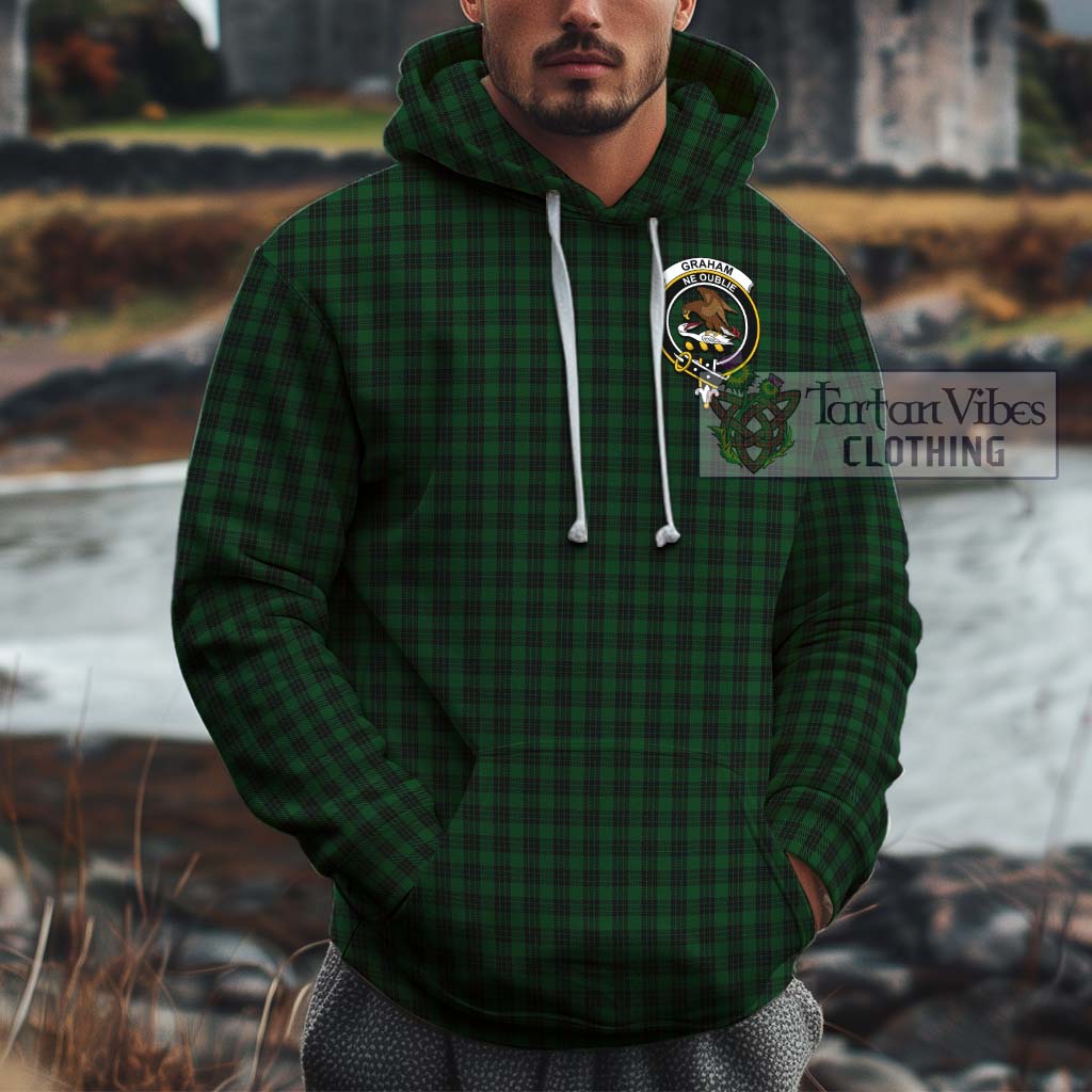 Tartan Vibes Clothing Graham Tartan Cotton Hoodie with Family Crest