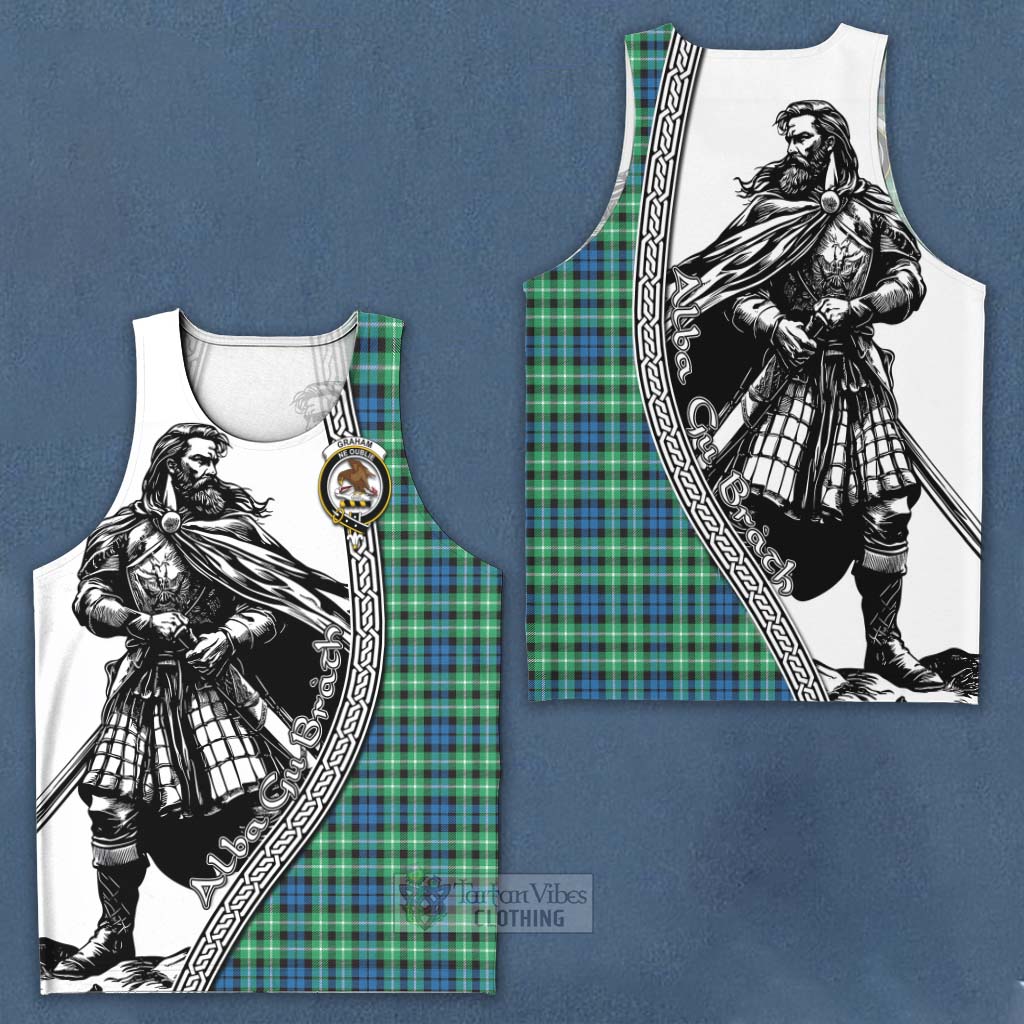 Tartan Vibes Clothing Graham Tartan Clan Crest Men's Tank Top with Highlander Warrior Celtic Style