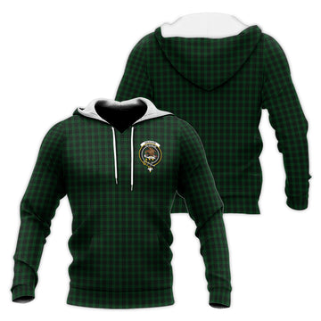 Graham Tartan Knitted Hoodie with Family Crest