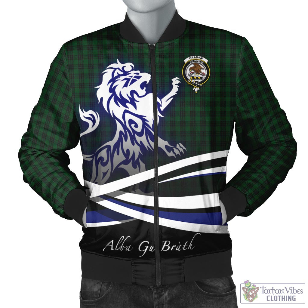 Tartan Vibes Clothing Graham Tartan Bomber Jacket with Alba Gu Brath Regal Lion Emblem