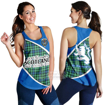 Graham Family Crest Tartan Women's Racerback Tanks Celebrate Saint Andrew's Day in Style