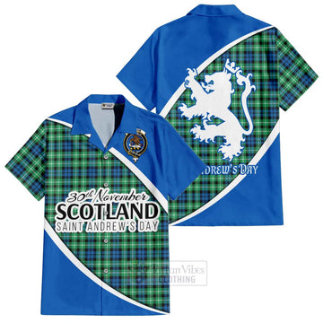 Graham Family Crest Tartan Short Sleeve Button Shirt Celebrate Saint Andrew's Day in Style