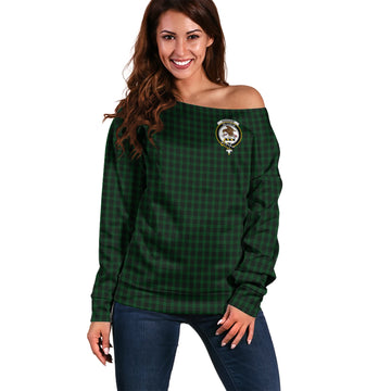 Graham Tartan Off Shoulder Women Sweater with Family Crest