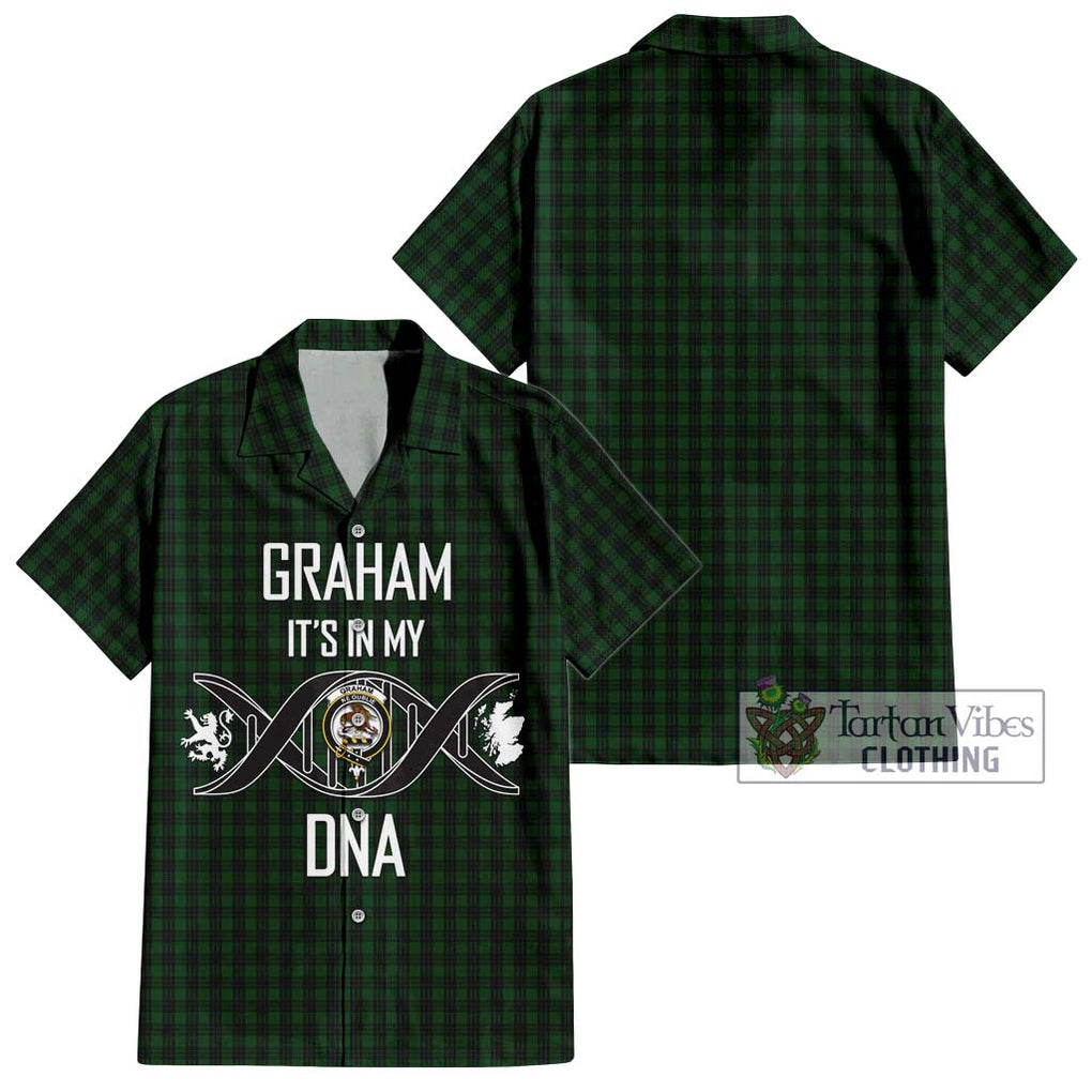 Graham Tartan Short Sleeve Button Shirt with Family Crest DNA In Me Style Kid - Tartanvibesclothing Shop