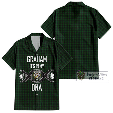 Graham Tartan Short Sleeve Button Shirt with Family Crest DNA In Me Style