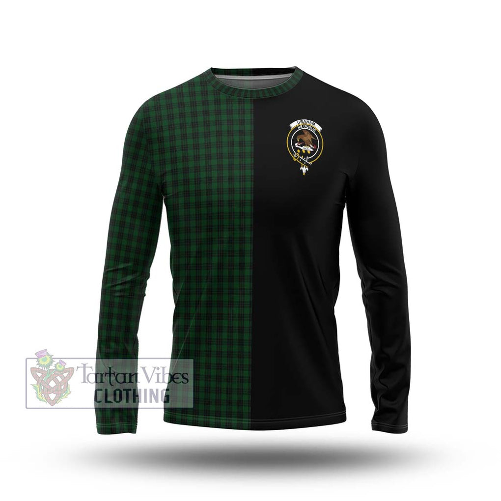 Graham Tartan Long Sleeve T-Shirt with Family Crest and Half Of Me Style Unisex - Tartanvibesclothing Shop