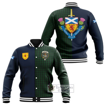 Graham Tartan Baseball Jacket Alba with Scottish Lion Royal Arm Half Style