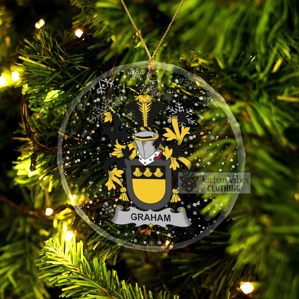 Tartan Vibes Clothing Graham Irish Clan Christmas Glass Ornament with Coat of Arms