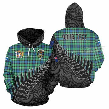 Graham Crest Tartan Hoodie with New Zealand Silver Fern Half Style