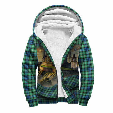 Graham Tartan Family Crest Sherpa Hoodie with Scottish Ancient Castle Style Unisex S - Tartan Vibes Clothing