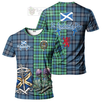 Graham Tartan T-Shirt Happy St. Andrew's Day Half Tartan Style