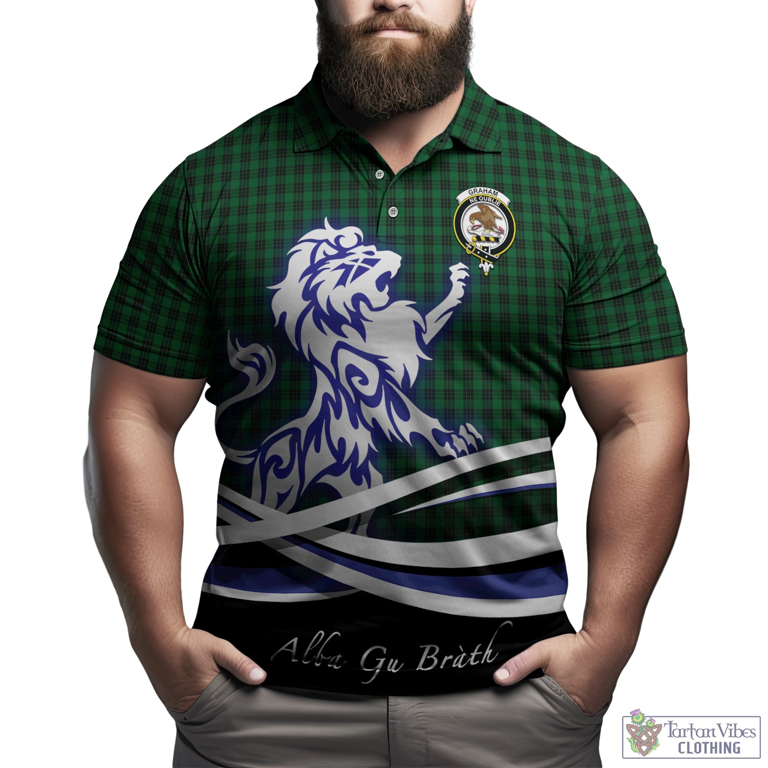 graham-tartan-polo-shirt-with-alba-gu-brath-regal-lion-emblem