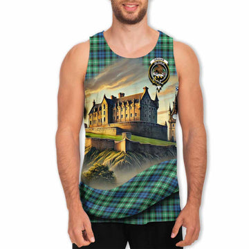 Graham Tartan Family Crest Men's Tank Top with Scottish Ancient Castle Style Men - Tartan Vibes Clothing