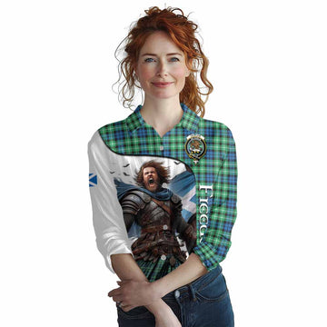 Graham Crest Tartan Women's Casual Shirt Inspired by the Freedom of Scottish Warrior